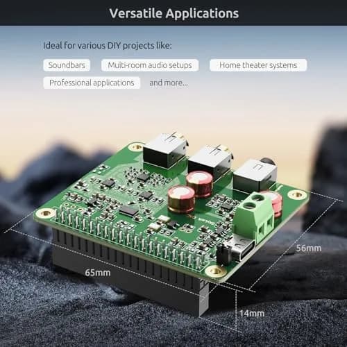 InnoMaker HiFi DAC Pro Hat with ES9038Q2M Chip for Raspberry Pi 5/4/3B+/3B/Zero | High-Resolution 384KHz/32bit & DSD512 Audio Card thumbnail 7