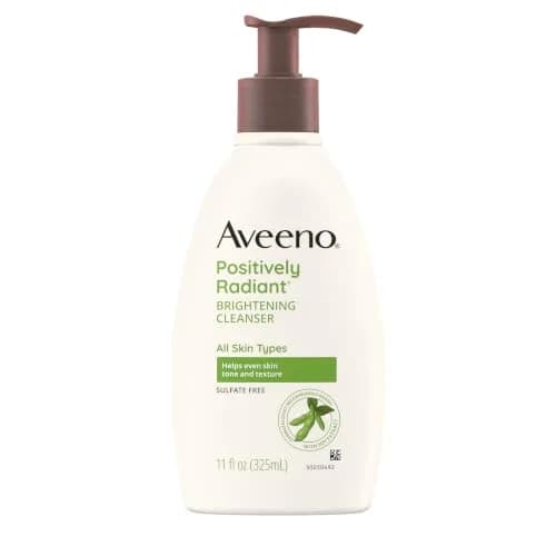 Aveeno Positively Radiant Brightening Facial Cleanser, 11 fl. oz | Gentle daily face wash with soy extract for radiant skin thumbnail 1