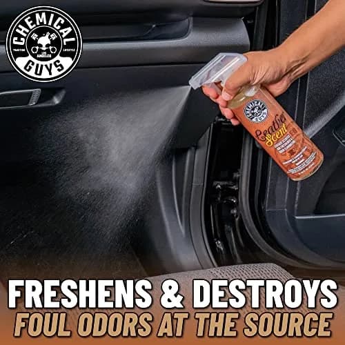Chemical Guys Leather Scent Air Freshener & Odor Neutralizer 16 oz | Fresh Leather Fragrance for Cars & Home thumbnail 2