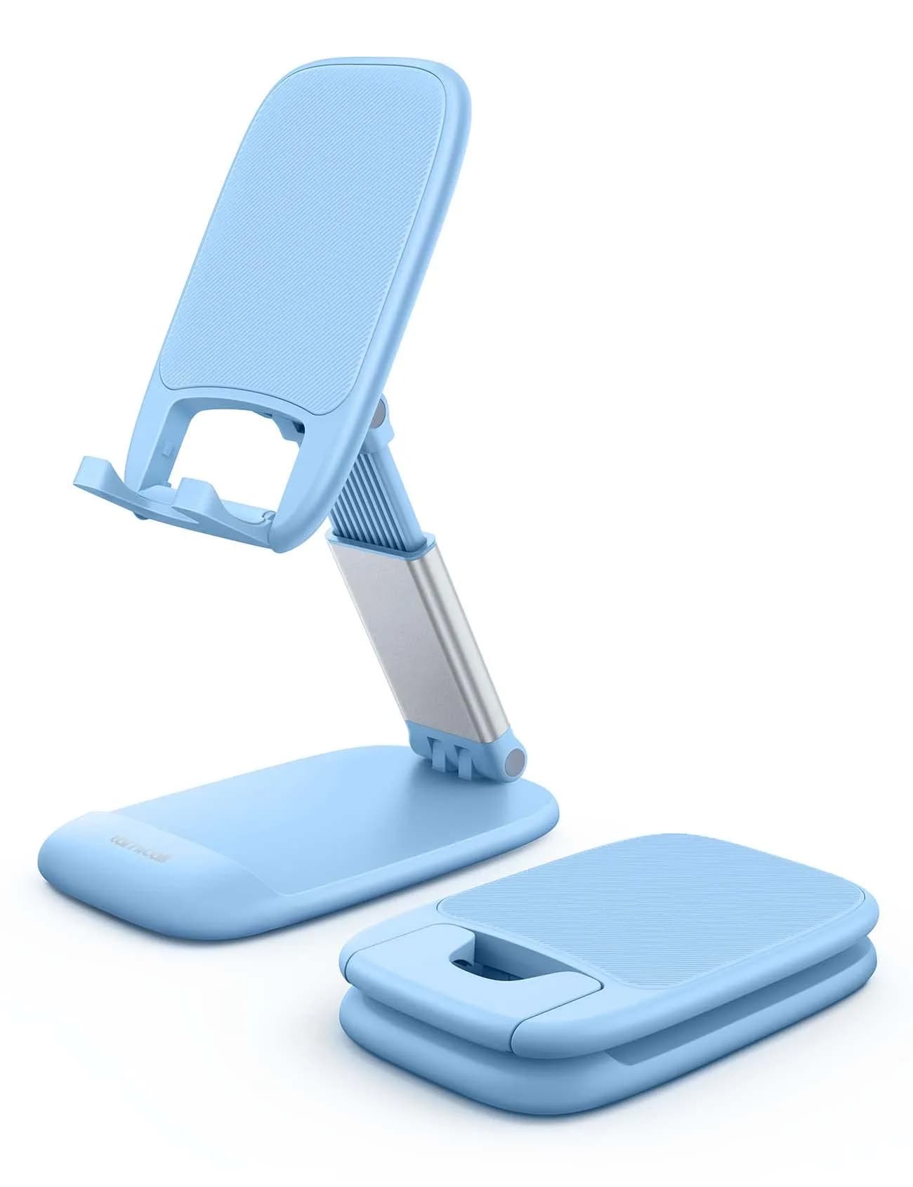 Lamicall Blue Cell Phone Stand for 4-8'' Smartphone | Adjustable Height & Angle Desk Accessory — Blue