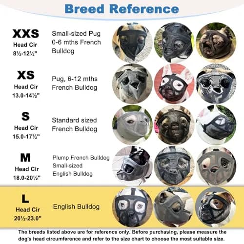 BARKLESS French Bulldog Muzzle, Full Panting Mesh Short Snout | Breathable Nylon & Mesh Design thumbnail 5