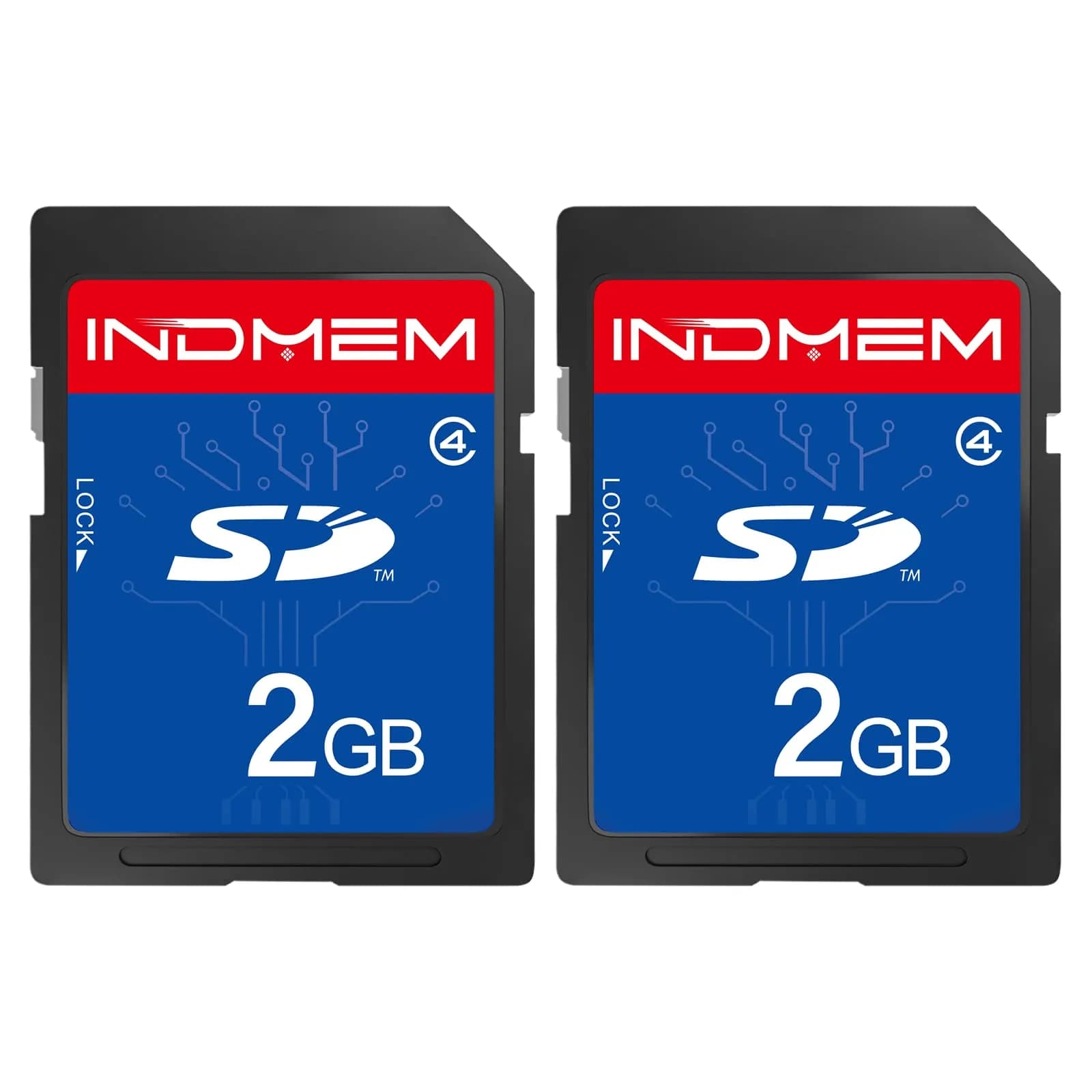INDMEM 2GB SD Card (2GB / 1.87GB) | Class 4 Standard Secure Digital Memory Card — 2PC