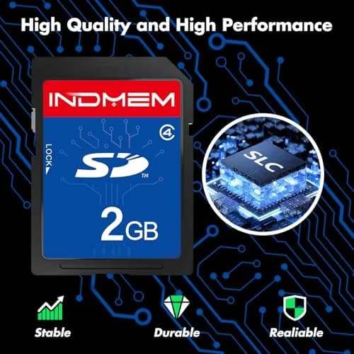 INDMEM 2GB SD Card (2GB / 1.87GB) | Class 4 Standard Secure Digital Memory Card thumbnail 2