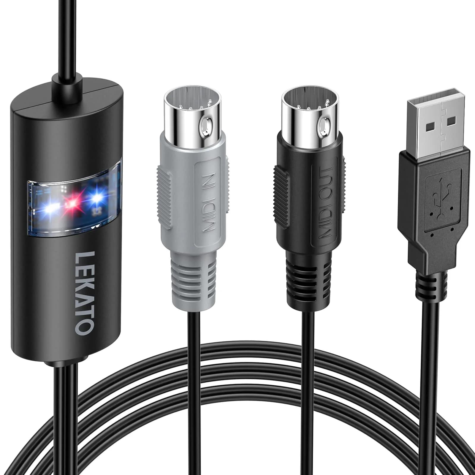 LEKATO USB MIDI Cable Controller 6.5ft | Plug & Play for Windows/Mac