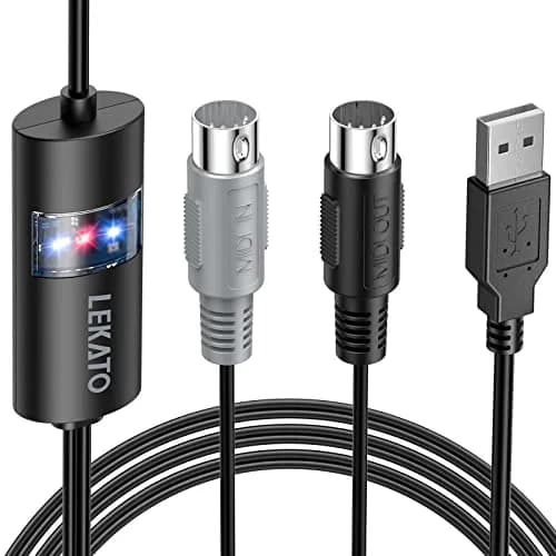 LEKATO USB MIDI Cable Controller 6.5ft | Plug & Play for Windows/Mac thumbnail 1
