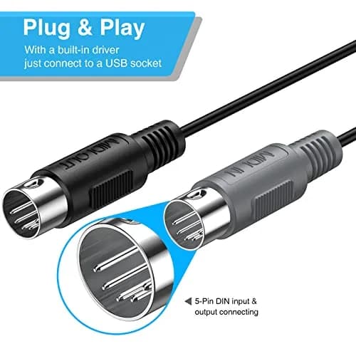 LEKATO USB MIDI Cable Controller 6.5ft | Plug & Play for Windows/Mac thumbnail 5