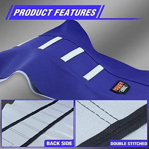fewfuss Dirt Bike Seat Cover - White Stripe Universal Seat Cover for Dirt Bike - Motorcycle Enduro Seat (Blue) | Waterproof & Grippy thumbnail 8