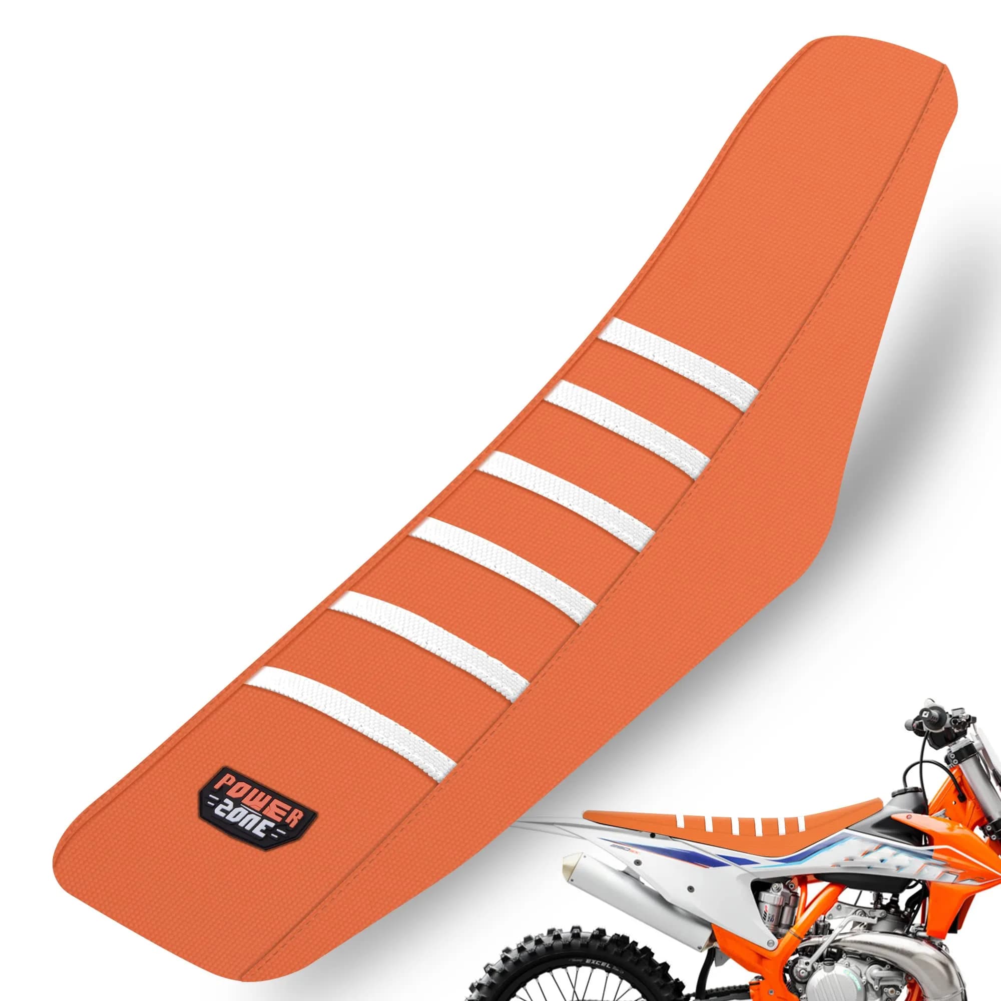 fewfuss Dirt Bike Seat Cover - Orange Striped Universal Seat Cover for Dirt Bike - Motorcycle Enduro Seat (One Size) - main product image