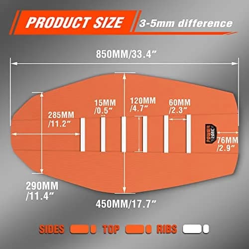 fewfuss Dirt Bike Seat Cover - Orange Striped Universal Seat Cover for Dirt Bike - Motorcycle Enduro Seat (One Size) thumbnail 3