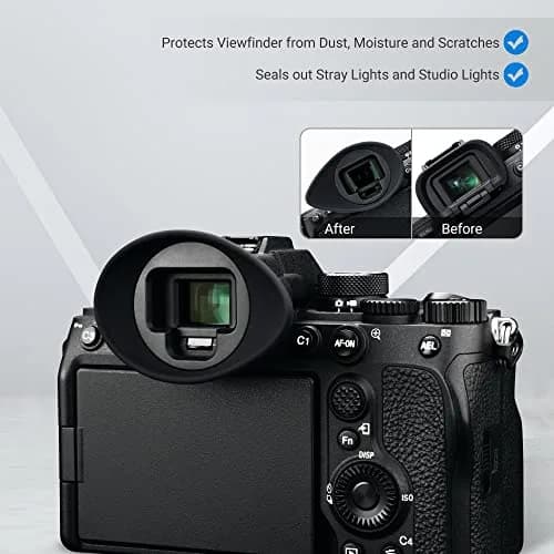 JJC Large Version Eyecup for Sony A7IV A7RV A9III A7SIII A1 Cameras | 360° Rotating Oval Extension Viewfinder Eyeshade, Replaces FDA-EP19 thumbnail 6
