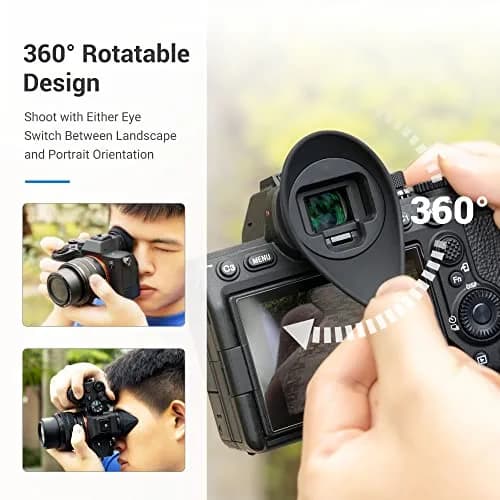 JJC Large Version Eyecup for Sony A7IV A7RV A9III A7SIII A1 Cameras | 360° Rotating Oval Extension Viewfinder Eyeshade, Replaces FDA-EP19 thumbnail 3
