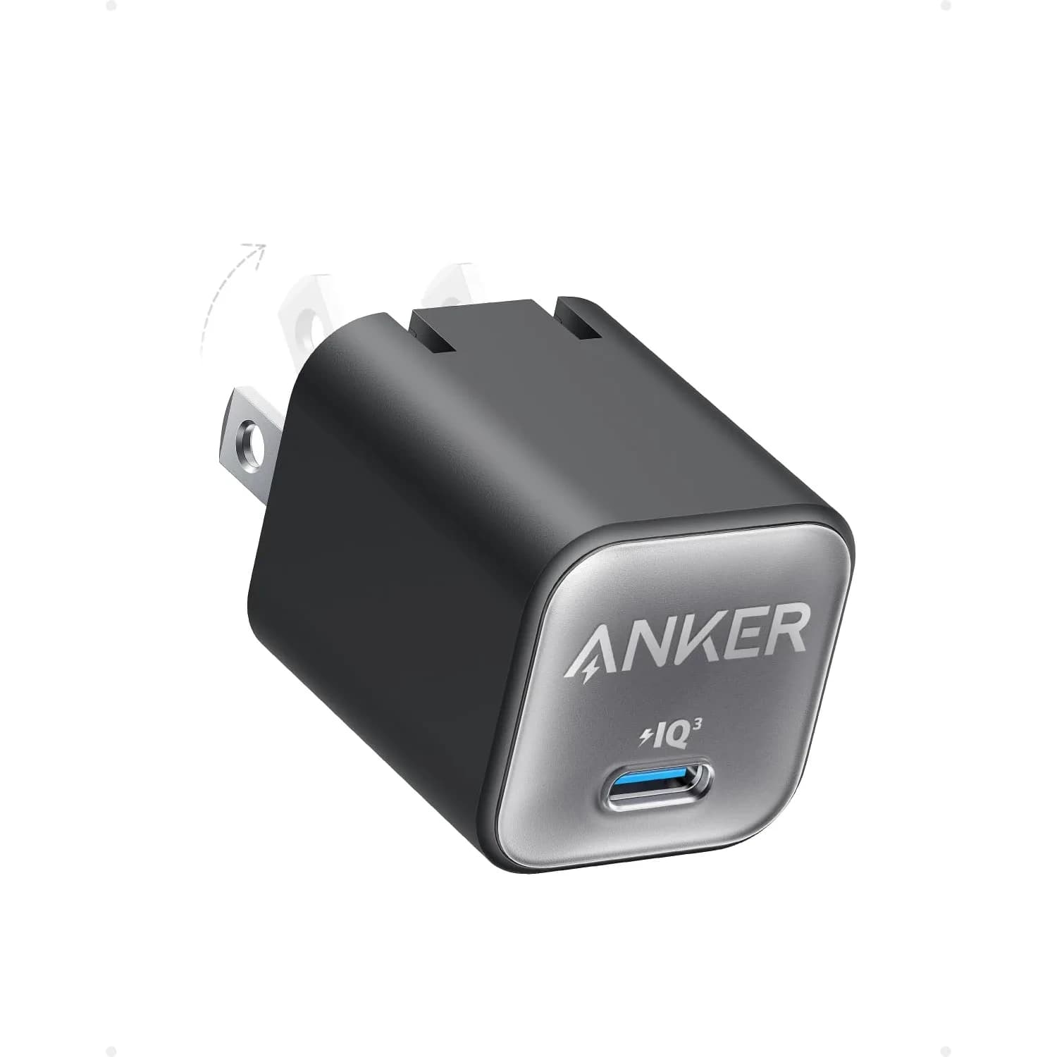 Anker Nano 3 30W GaN USB C Charger | Phantom Black, 28.5mm x 28.5mm x 35.5mm - main product image
