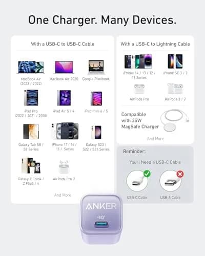 Anker Nano 3 30W GaN USB C Charger | Phantom Black, 28.5mm x 28.5mm x 35.5mm thumbnail 6