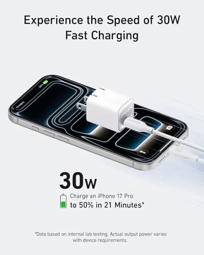 Anker Nano 3 30W GaN USB C Charger | Phantom Black, 28.5mm x 28.5mm x 35.5mm thumbnail 3