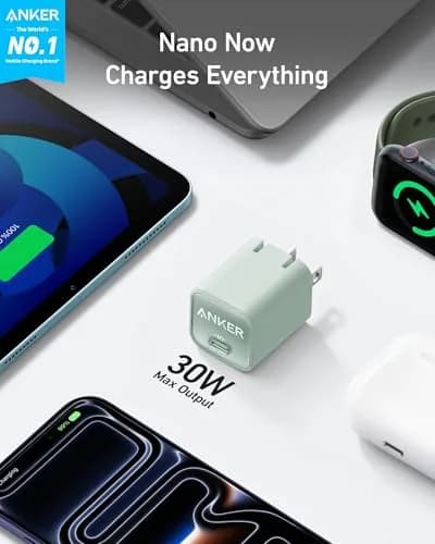 Anker Nano 3 30W GaN Charger | 28.5mm (1.12") Foldable USB C Fast Charger thumbnail 2