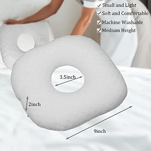 Wuronsa Ear Piercing Pillow with Hole for Cartilage Piercings, CNH Support | Adjustable Cotton Pillow for Ear Pain Relief thumbnail 3