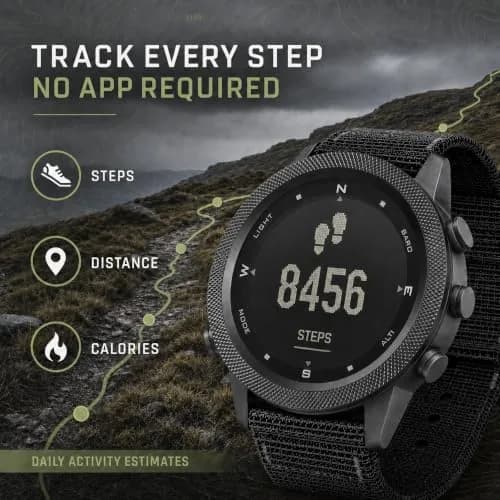 NORTH EDGE Apache 46mm Digital Watch for Men | Rugged Outdoor ABC Watch with Compass, Altimeter, Barometer & 50M Water Resistance thumbnail 6