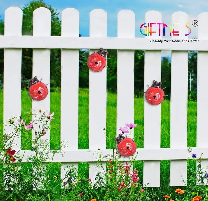 GIFTME 5 Metal Garden Yard Art Ladybugs 4 Pack | Rustproof Outdoor Decor thumbnail 5