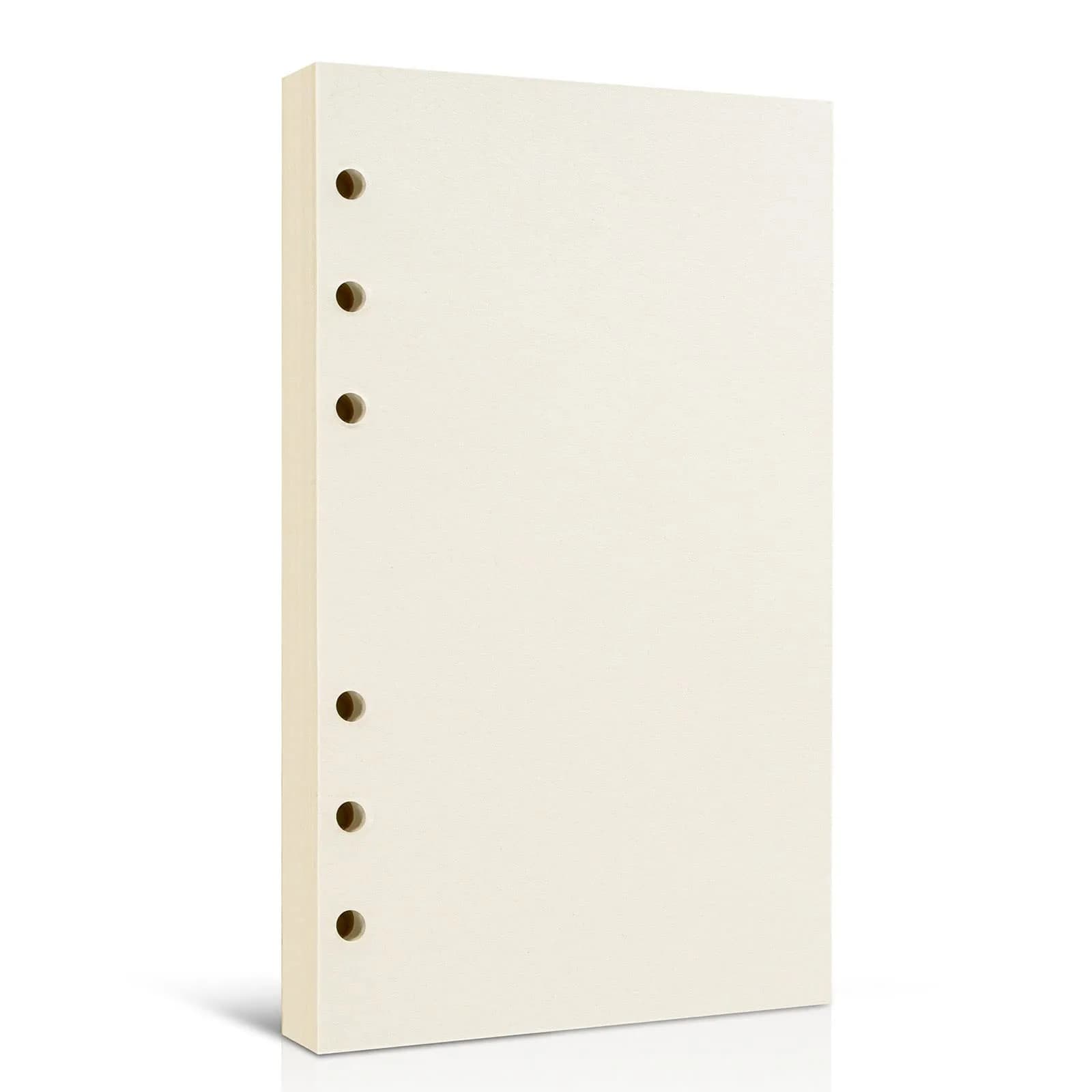 Tofun A6 Refillable Blank Paper for 6-Ring Binders 10.5 x 17cm | 80 Sheets, 160 Pages, Heavy 100GSM - main product image