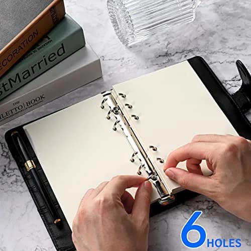 Tofun A6 Refillable Blank Paper for 6-Ring Binders 10.5 x 17cm | 80 Sheets, 160 Pages, Heavy 100GSM thumbnail 5