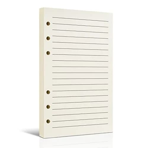 Tofun A6 Refillable Paper for 6-Ring Binders, 10.5 x 17cm | 80 Sheets, 7mm Ruled, Cream thumbnail 1