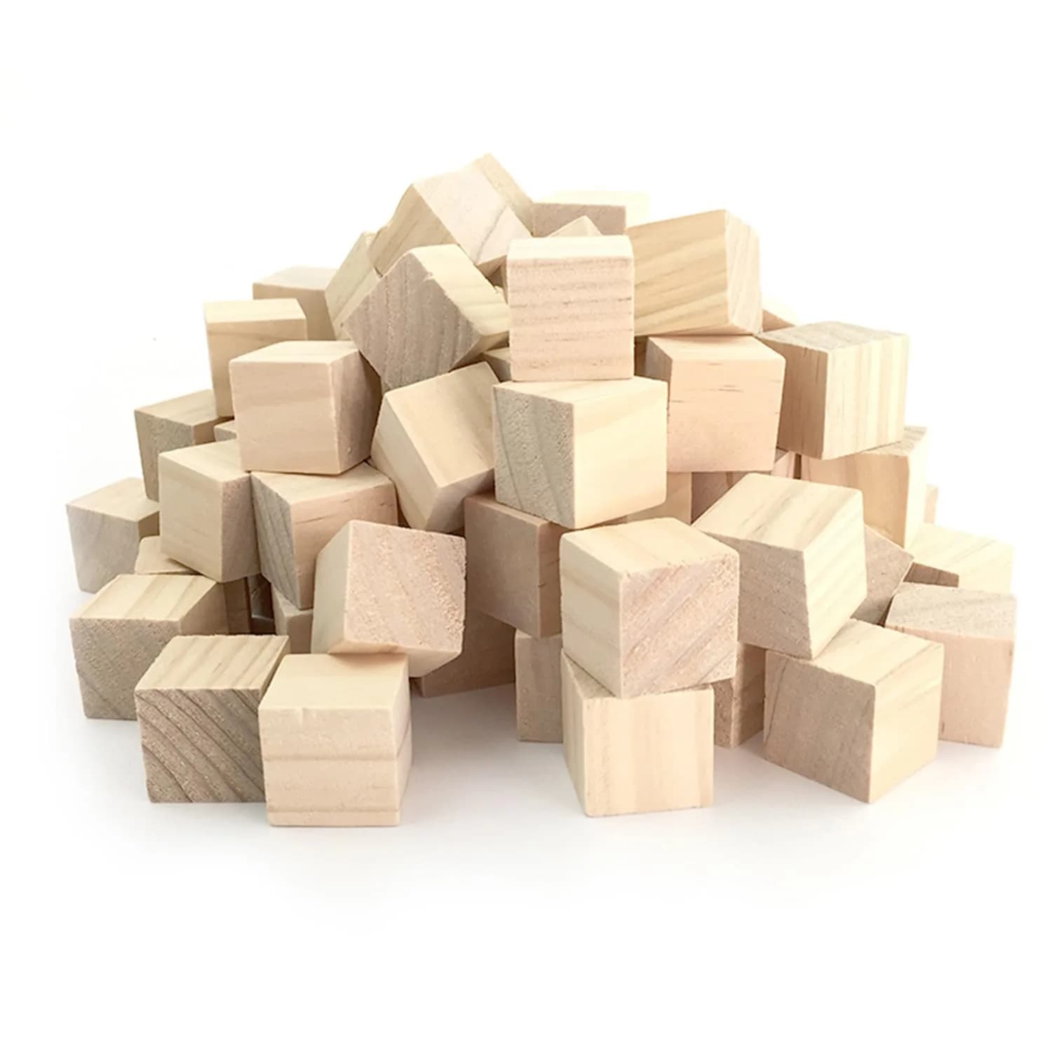 WURONXIN Unfinished Wooden Blocks 1cm Pack of 500 Small Wood Cubes | DIY Craft Wood — 1 inch