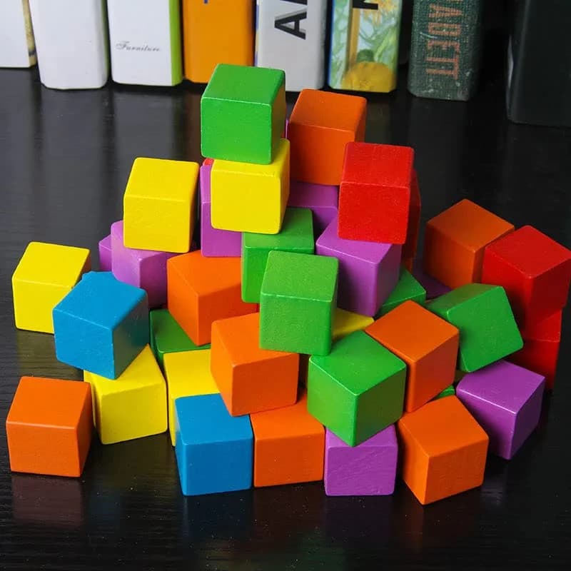 WURONXIN Unfinished Wooden Blocks 1 inch Cubes, Pack of 50 | DIY Craft Wood for Painting & Decorating thumbnail 4