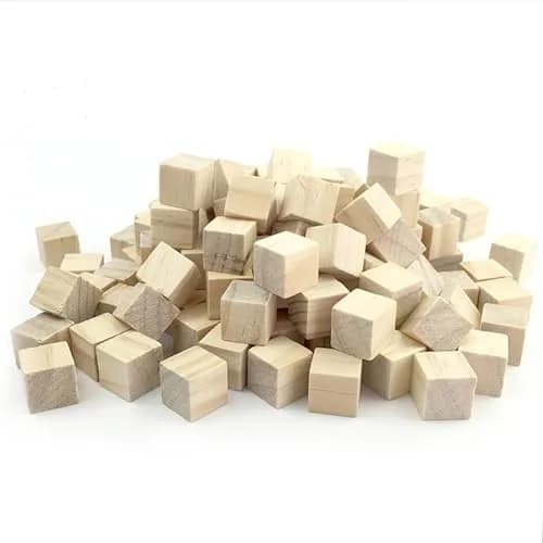 WURONXIN Unfinished Wooden Blocks 1 inch Cubes, Pack of 50 | DIY Craft Wood for Painting & Decorating thumbnail 5