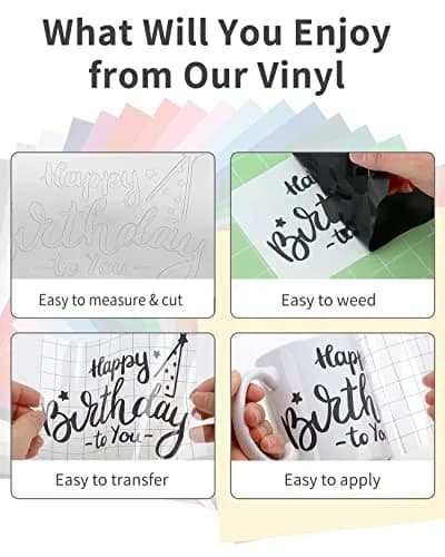 Sooez Permanent Vinyl 12" x 12" 20Pack Assorted Colors | Waterproof & UV-Resistant thumbnail 4