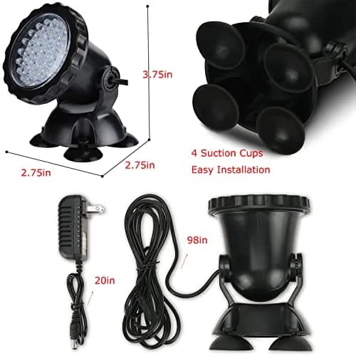 ZHGSERVU Submersible Pond Light with Timer Remote - 2 Pack, 7cm (2.75 in) Diameter, 13 RGB Colors thumbnail 2