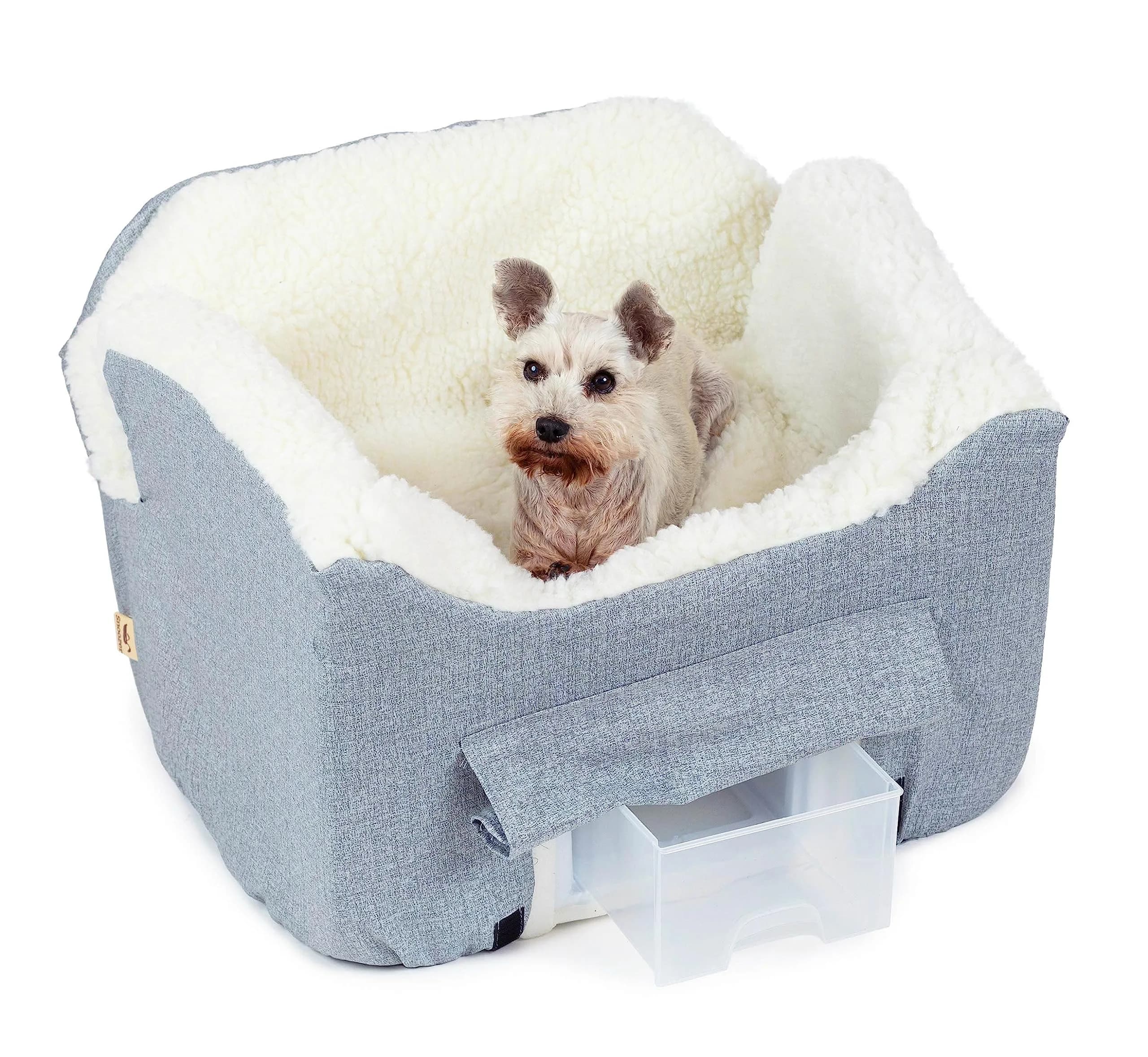 Snoozer Pet Products Lookout 2 Dog Car Seat, Birch Diamond, Medium | Elevated Travel Safety & Comfort — Stone Diamond / Medium