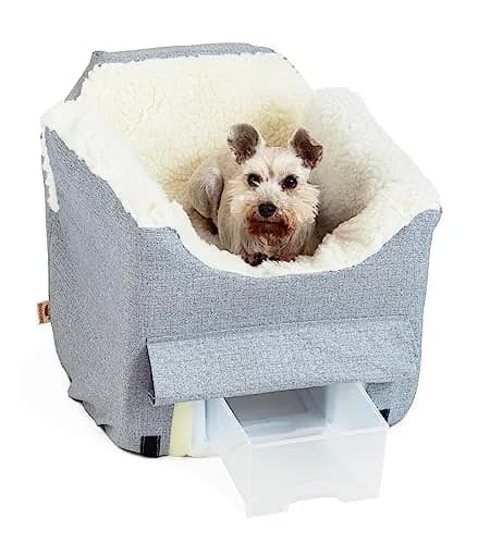 Snoozer Pet Products Lookout 2 Dog Car Seat Small | Stone Diamond, Foam & Wool-Like Fabric thumbnail 1