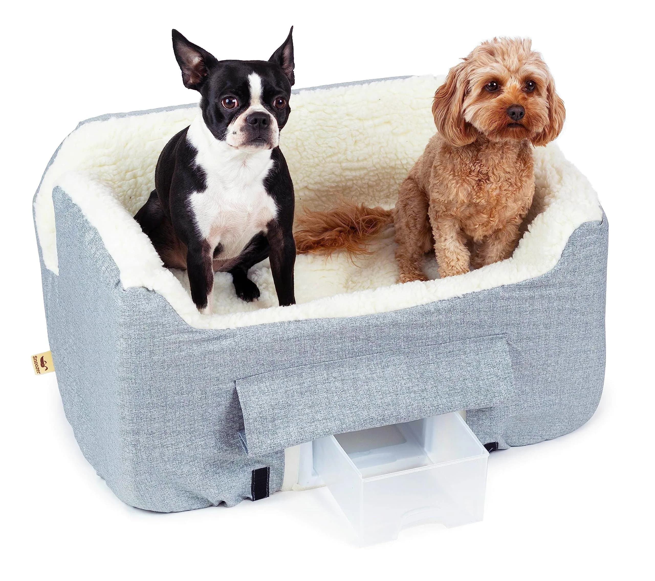 Snoozer Pet Products Lookout 2 Dog Car Seat, Birch Diamond, Medium | Elevated Travel Safety & Comfort — Stone Diamond / Large