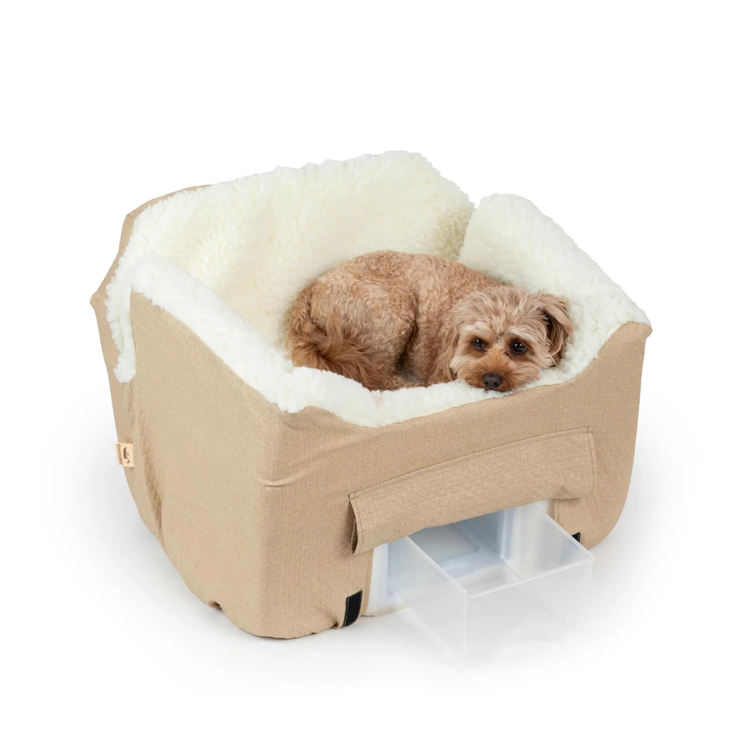 Snoozer Pet Products Lookout 2 Dog Car Seat Small | Stone Diamond, Foam & Wool-Like Fabric — Birch Diamond
