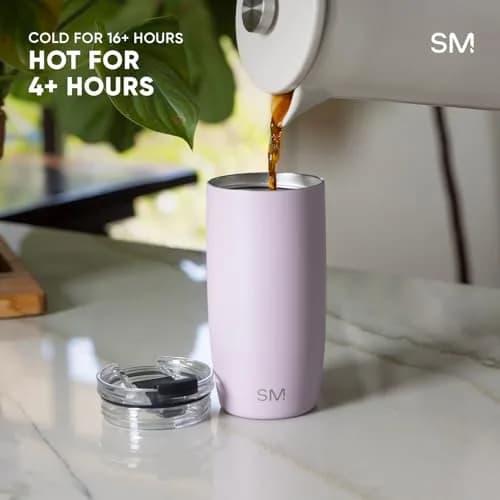 Simple Modern Voyager 12oz (355ml) Almond Birch Travel Coffee Mug with Flip Lid | Insulated Stainless Steel Tumbler thumbnail 5