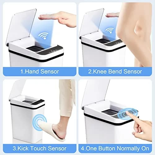 Anborry Smart Touchless Trash Can 3.8L (2.2 Gallon) | Motion Sensor Automatic Lid for Small Spaces thumbnail 5