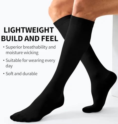 BLUEENJOY Compression Socks for Women & Men (3 Pairs, Large-X-Large) | 15-20 mmHg Graduated Support for Circulation & Recovery thumbnail 5