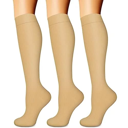 BLUEENJOY Compression Socks for Women & Men (3 Pairs, Large-X-Large) | Graduated 15-20 mmHg Support for Circulation & Recovery thumbnail 1