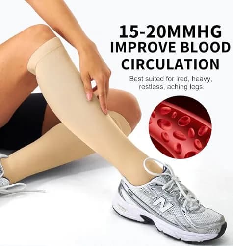 BLUEENJOY Compression Socks for Women & Men (3 Pairs, Large-X-Large) | Graduated 15-20 mmHg Support for Circulation & Recovery thumbnail 4