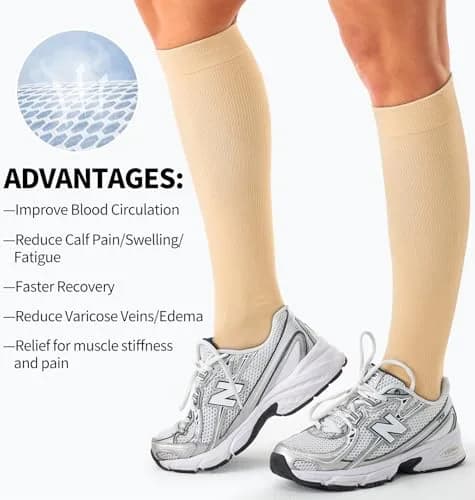 BLUEENJOY Compression Socks for Women & Men (3 Pairs, Large-X-Large) | Graduated 15-20 mmHg Support for Circulation & Recovery thumbnail 6