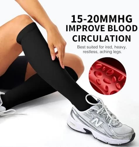 BLUEENJOY Compression Socks for Women & Men (3 Pairs) | Support for Running, Recovery & Flight thumbnail 4