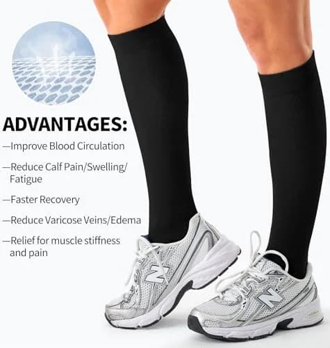 BLUEENJOY Compression Socks for Women & Men (3 Pairs) | Support for Running, Recovery & Flight thumbnail 6