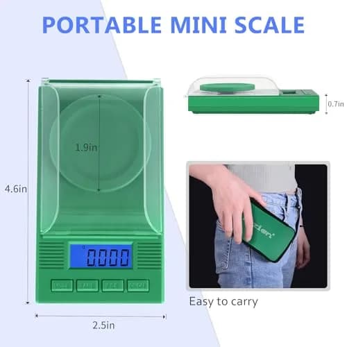 Fuzion Digital Milligram Scale 50g (0.001g) | Green 6-in-1 Kit with Calibration Weight & Carry Bag thumbnail 3