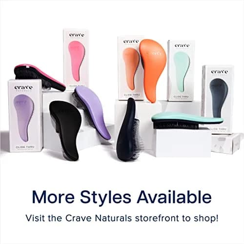 Crave Naturals Detangling Hair Brush 7.5x3-Inch | Gentle on Tangles for Women, Curly & Straight, Wet or Dry Hair thumbnail 8