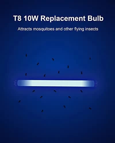 Dichroma 10W Replacement Light Bulb for Bug Zapper | 2 Pack, T8 Fluorescent, 365nm, White thumbnail 4