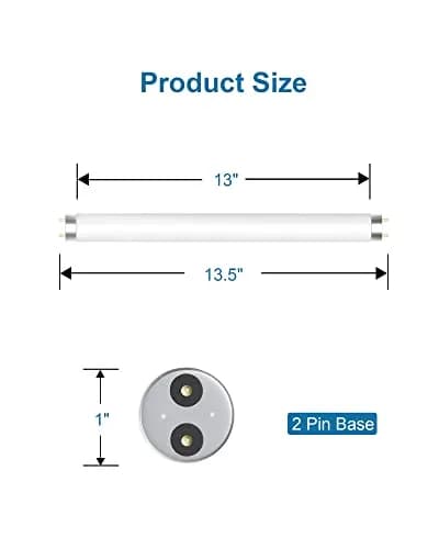 Dichroma 10W Replacement Light Bulb for Bug Zapper | 2 Pack, T8 Fluorescent, 365nm, White thumbnail 2