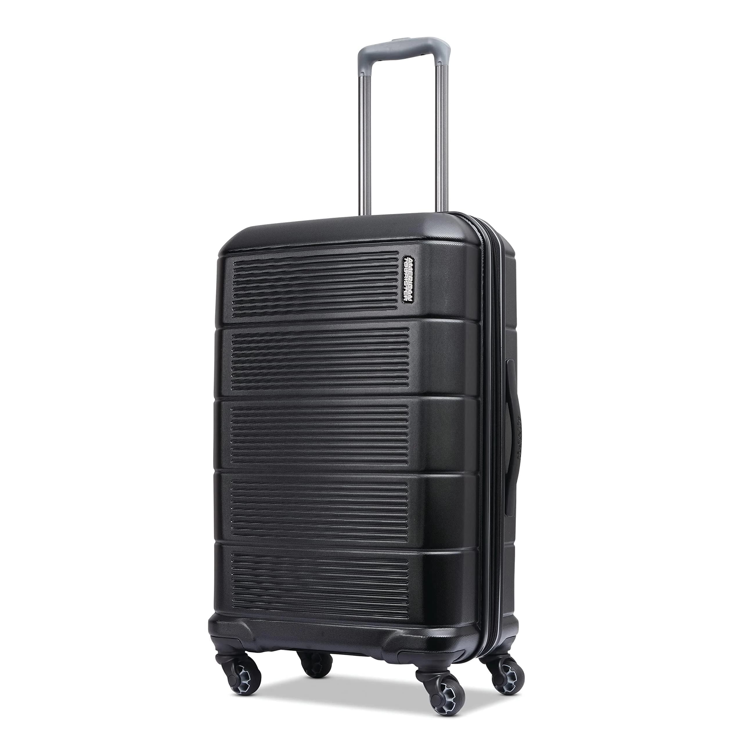 American Tourister Stratum 2.0 Expandable Hardside Luggage 24" Jet Black | Durable ABS Shell, 4 Wheels, 1" Expand