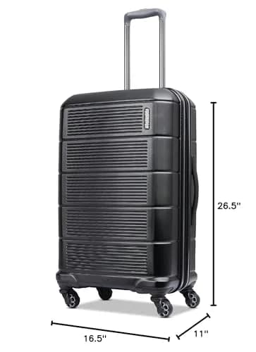 American Tourister Stratum 2.0 Expandable Hardside Luggage 24" Jet Black | Durable ABS Shell, 4 Wheels, 1" Expand thumbnail 9