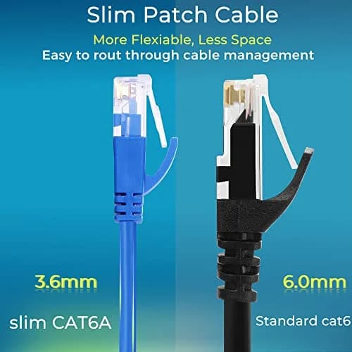 Rapink Cat6a Ethernet Patch Cable 1ft | Slim, 10G Support, Snagless, Gold Plated thumbnail 3