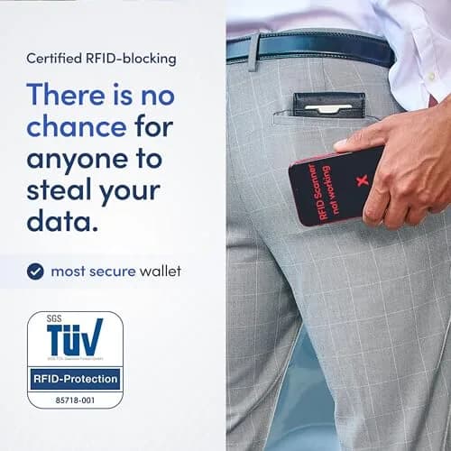 TRAVANDO Money Clip Wallet with AirTag Pocket - RFID Protected Leather Wallet for Men for 11 Cards thumbnail 6